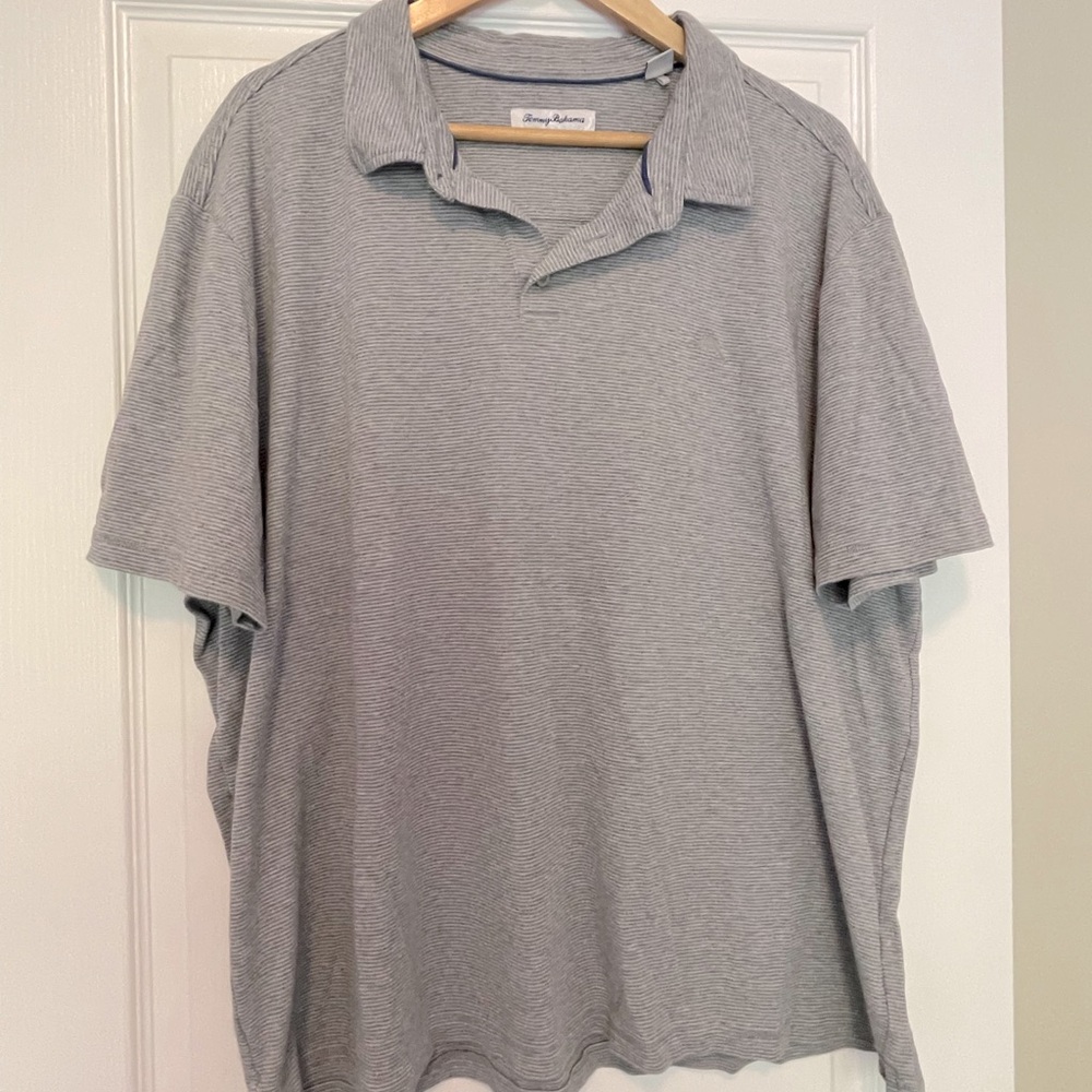 Tommy Bahama Men’s XXXL Gray Polo Shirt Classic Knit Casual LIKE NEW